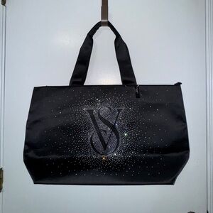 Victoria's Secret Black Rhinestone Large Tote Bag